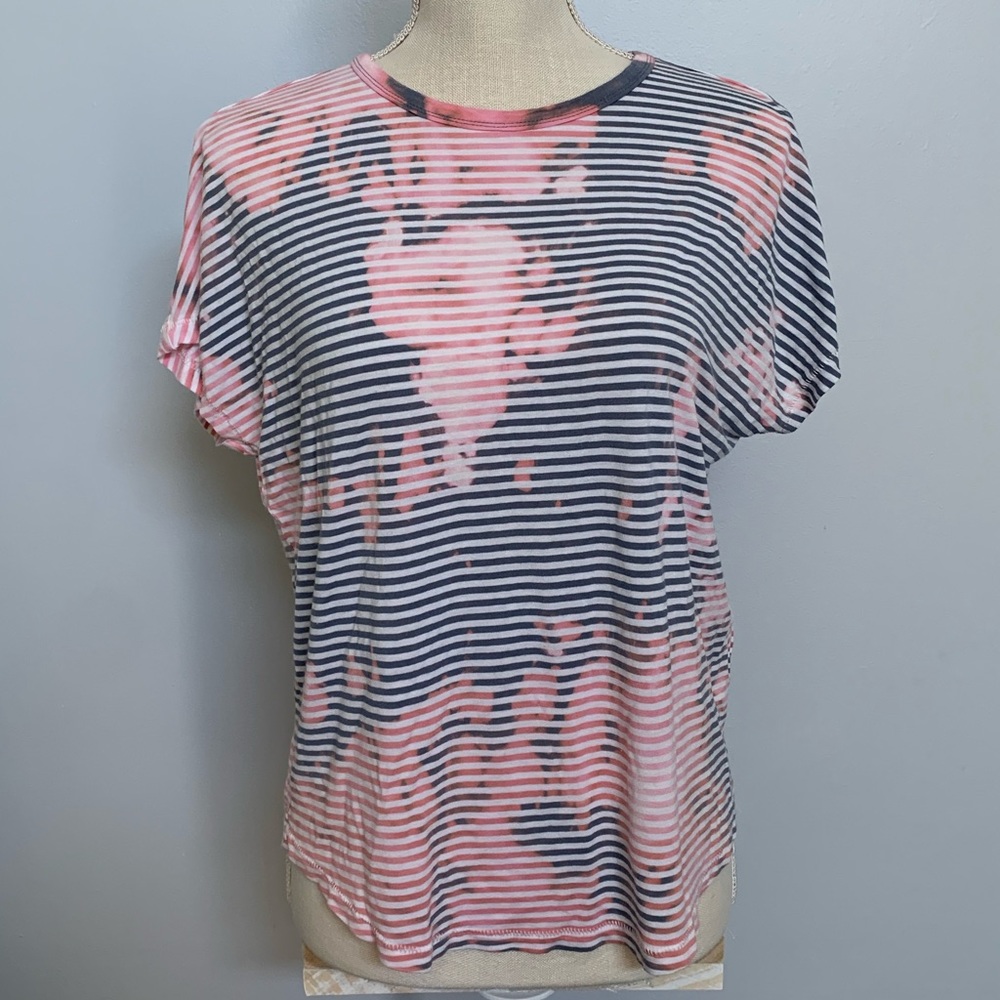 Custom America Tie-Dye Striped Tee